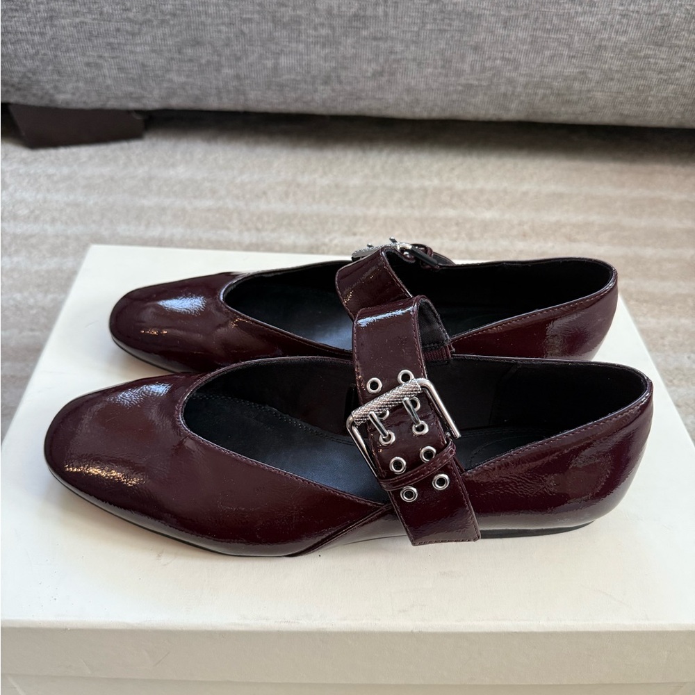 Zara Women's Burgundy Mary Jane Shoes